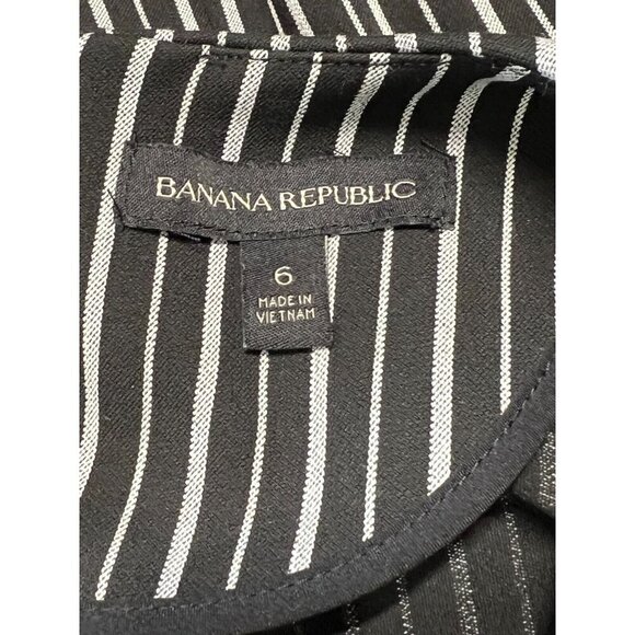 Banana Republic Women's Sheath Dress Size 6 Striped Black White S/S Work Career - Picture 3 of 16